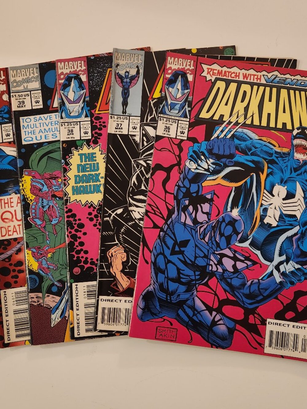Lot Darkhawk Marvel Comic Books 36 37 38 39 40 1994 Run Venom Comics 90s Vintage